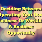 Deciding Between Operating Your Own Business Or Working A Business Opportunity